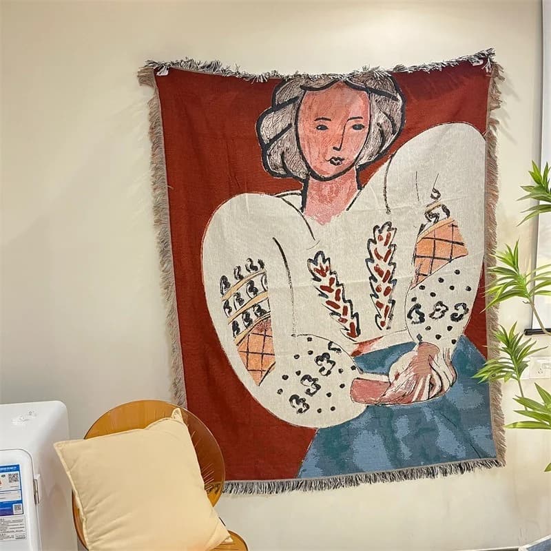 Matisse stiilis puuvillasegune tapeet seinale diivanile