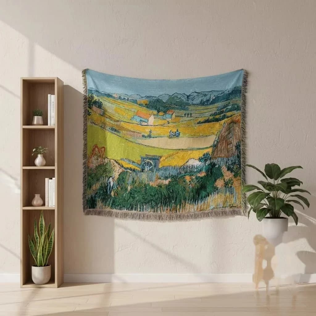 Van Goghi stiilis gobelään-tekk puuvillasegust seinakunsti ja diivanikatena