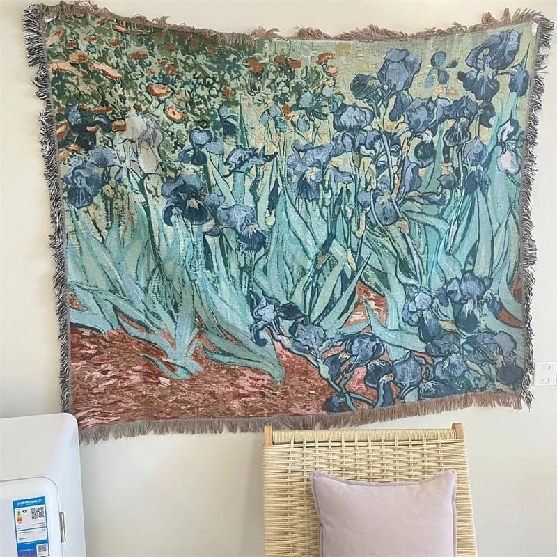 Van Goghi kunstitapeet visketepp puuvillasegune seinakaunistus