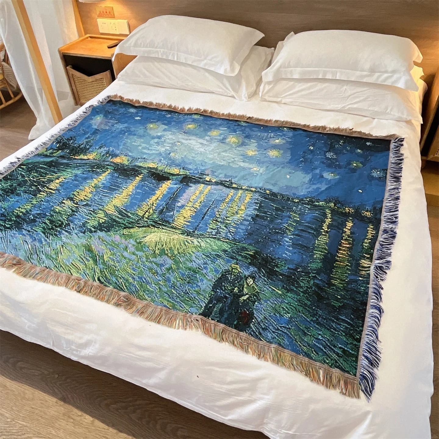 Van Goghi stiilis kootud heitevaip diivanile, voodile või seinakaunistuseks 130x160cm
