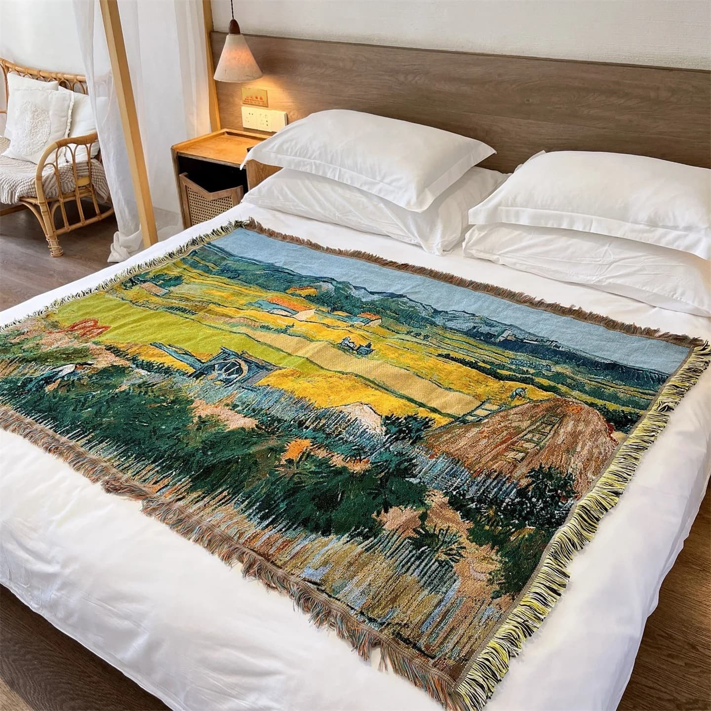 Van Goghi stiilis kootud heitevaip diivanile, voodile või seinakaunistuseks 130x160cm