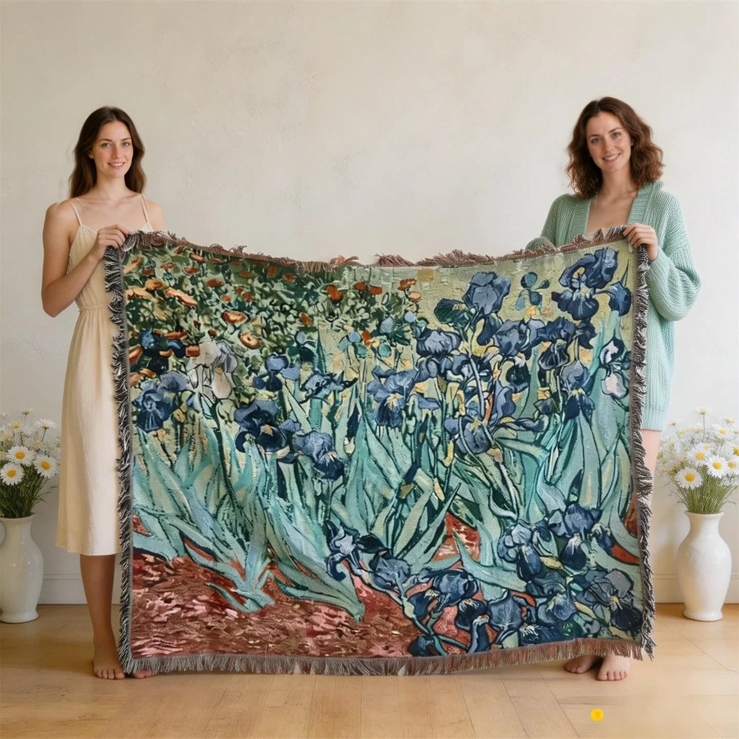 Van Goghi stiilis gobelään-tekk puuvillasegust seinakunsti ja diivanikatena