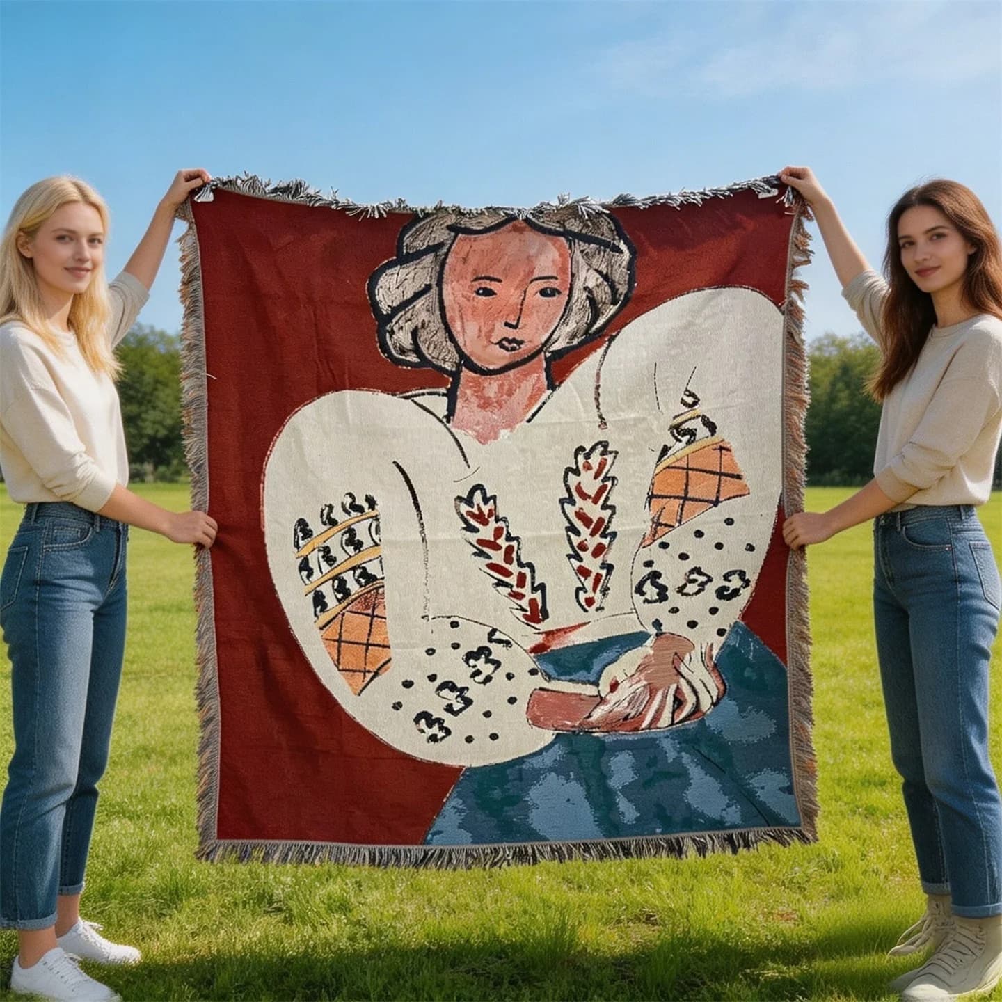 Matisse stiilis kootud gobeläänheide seinakaunistuseks