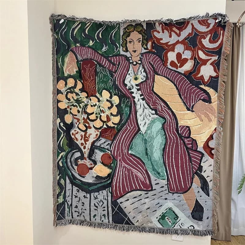 Matisse stiilis puuvillasegune tapeet seinale diivanile